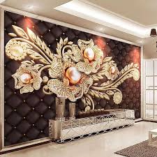 Custom Mural Wallpaper Black Jewel Diamond Pearl Flower European Style Living Room Bedroom Tv Background W Custom Photo Wallpaper Custom Murals Mural Wallpaper