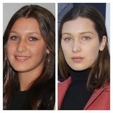 Bella Hadid umur 14 sampai 16. Sebelum dan lepas operate hidung dia. :  r/KUWTK