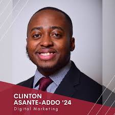 SENIOR SPOTLIGHT🐴 Today's senior spotlight is Clinton Asante-Addo '24, a  Digital Marketing Major! ➡️ Swipe to hear Clinton's Norm Brodsky College of  Business experience. Listen as he explains: • his involvement on
