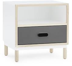 Table de chevet blanche tiroir gris x2. Table De Chevet Blanche Et Grise Bedside Normann Copenhagen
