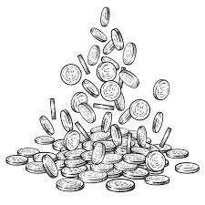 White money synonyms, white money pronunciation, white money translation, english dictionary definition of white money. Sketch Of Falling Coins In Different Positions Big Pile Of Cash A Lot Of Money Black And White Hand Drawn Vector Stock Vector Illustration Of Heap Background 150129186