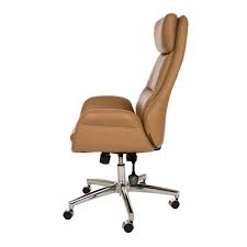 Ofm's high back bonded leather manager's chair, model 568, will add a touch of dignity to any office or study. Glitzhome Adjustable High Back Office Chair Executive Swivel Chair Pu Leather Camel Office Furniture Accessories Evertribehq Office Products