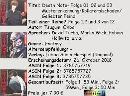Check spelling or type a new query. Horspiel Rezension Death Note Folge 1 3 Von Tsugumi Ohba Mandys Bucherecke