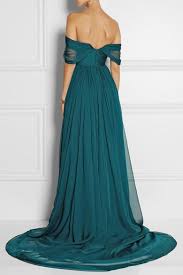 Teal Off The Shoulder Silk Chiffon Gown Marchesa Dresses Maid Of Honour Dresses Fancy Dresses