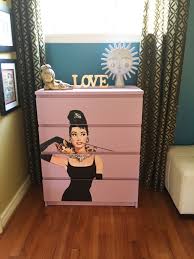 Makeover An Ikea Dresser With Mod Podge An Audrey Hepburn Poster Handmade Happy Hour Audrey Hepburn Poster Malm Dresser Ikea Dresser
