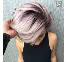 Ashy Blonde Eggplant Root Short Hair Color Metallic Hair Color Short Hair Styles