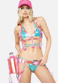 Club Exx Festival Shot Glasses Harness Set - Pink Iridescent – Dolls Kill