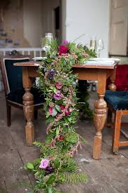 Whimsical Natural Fresh Flower Table Runner Centerpieces Floral Wedding Inspiration Table Runners Wedding Table Flowers
