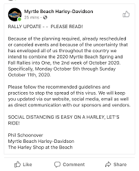 Black Bike Week Myrtle Beach 2020 Rescheduled Myrtle Beach S Spring Bike Week Will Be Combined With The Fall Rally In October Wbtw