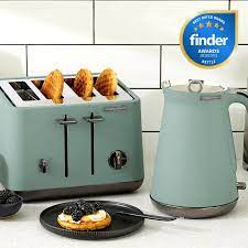 Aspect Black Chrome Willow Green Breakfast Set Green Breakfast Kettle And Toaster Willow Green