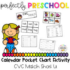 Cvc Short U Calendar Pocket Chart Activity