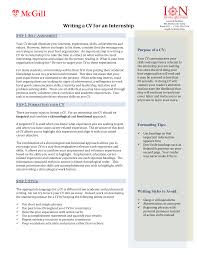 We all come to a moment in life where you should look for a job. Https Www Mcgill Ca Internships Files Internships Writing Guide For Internship Cvs Pdf