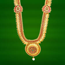 Gold Haram Designs From Grt South India Jewels Gold Haram Designs Gold Earrings Designs Gold Haram