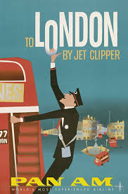 Sixties Pan Am London Travel Poster London Travel Poster Vintage Airline Ads Retro Travel Poster