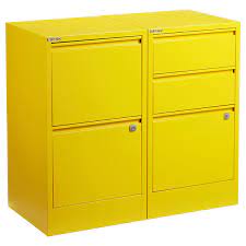 Bar cart, cabinet and wine bar display ideas. Bisley Yellow 2 3 Drawer Locking Filing Cabinets The Container Store