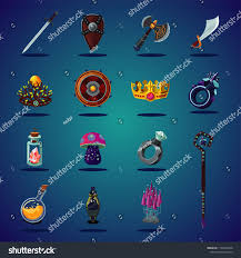 Legendary Asset Set Of Magic Items And Resource For Computer Fantasy Game Isolated Cartoon Icons Set Magic Items Resour Cartoon Icons Fantasy Games Icon Set