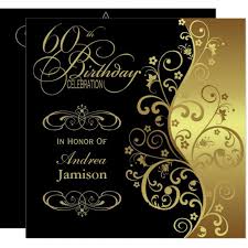 Black And Gold 60th Birthday Invitations Create Your Own Invitation Zazzle Com In 2020 60th Birthday Party Invitations Birthday Party Invitations 80th Birthday Invitations