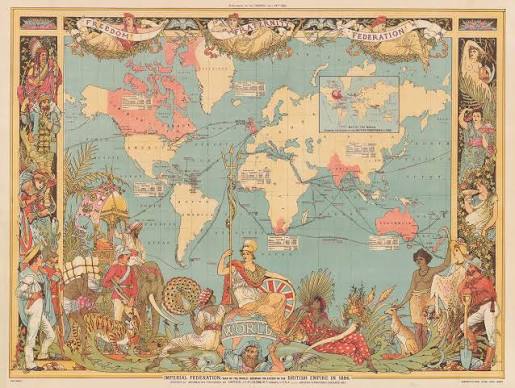 Walter Crane, Imperial Federation - Map of the world showing the extent of the British Empire in 1886, 1886 | The Map House
