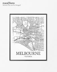 Melbourne Kaart Art Print Melbourne Poster Kaart Van Decor Van Melbourne Melbourne City Kaart Kunst Geschenk Van Melbourne Melbo Kaart Kunst Kaarten Prints