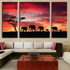 It warms the room and brings in new colors. 3 Pcs Set Fashion Modern Wall Painting Combined Paintings Elephants Sunset Red Sky Unframed Canvas Wall Art Picture Tp03 Canvas Tents For Camping Canvas Flower Oil Paintingcanvas Cutter Aliexpress