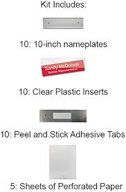 Wall or Door Nameplate Holder with Clear Plastic Inserts and Perforated  Nameplate Inserts