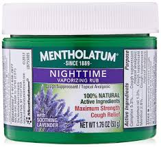 Amazon Com Mentholatum Nighttime Vaporizing Rub Maximum Strength Cough Relief With Naturally Soothing Lavender 1 76 Oz Beauty