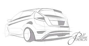 Handmade Digital Sketch Ford Fiesta St Ford Fiesta St Ford Fiesta Fiesta St