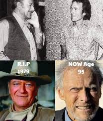 Charlton Heston Clint Eastwood and John Wayne at the 1973