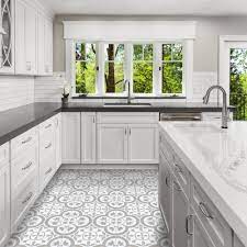 Cement handmade floor and wall tile (box of 16/ 5.93 sq. Villa Lagoon Tile Tulips B Vintage 8 In X 8 In Cement Handmade Floor And Wall Tile Box Of 16 6 96 Sq Ft Sb20sq12fr Tulp2 S7 The Home Depot Villa Lagoon Tile Kitchen
