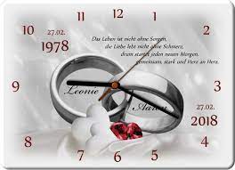 Steht der hochzeitstag mit dem eigenen partner beziehungsweise. Geschenk Zum 40 Hochzeitstag Bild Oder Uhr Auf Aluplatte Uhr M4
