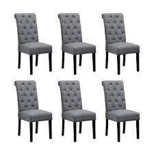 Charthouse rectangular dining table and 6 dining chairs. Boju 6 Comfortable Dining Room Chairs Armless Only Set Of 6 Grey Fabric Upholstered High Back Kitchen Chairs Side Chairs For Bedroom Living Room Padded Chairs Wood Black Legs Chairs X6 Buy