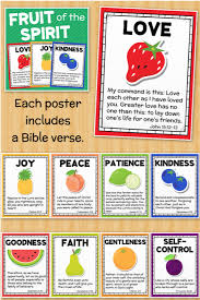 Fruit Of The Spirit Posters Bible Lessons For Kids Fruit Of The Spirit Bible Study For Kids