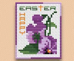 Easter counted cross stitch patterns to print online, thousands of designs to choose from. Happy Easter Cross Stitch Cross Stitch