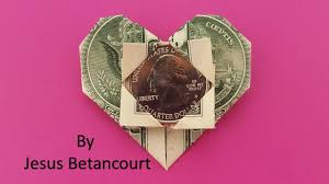 Falten sie die seite.bild 6: Dollar Bill Origami Heart With Quarter Tutorial Youtube