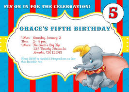 Custom Dumbo Birthday Invitations On Etsy 10 00 Birthday Invitations Dumbo Birthday Party Dumbo Birthday Invitation