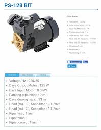 Daya motor:125 watt daya hisap:max 9 m kapasitas :max 34 liter/menit total head:max 33m pipa :1 inch, kategori pompa rumah tangga sumur dangkal non automatic. Pompa Air Shimizu Non Automatic Ps 128 Bit Ps 128bit Ps 128 Bit 125 Watt Golden Elektro