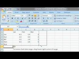 Microsoft Word 2007 Tutorial Adding A Chart With Microsoft Excel Microsoft Word 2007 Word 2007 Computer Basics