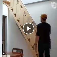 En131 is the european committee for standardization, for portable steps and ladders fabricated from metal and other certain materials. Wooden Folding Ladder In The House So Droll Gifs Stairs Design Staircase Design Loft Ladder