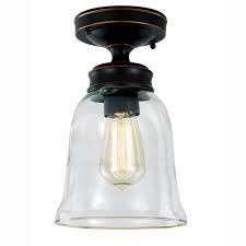 Google chrome , mozilla firefox , microsoft edge. Hampton Bay Matilda 1 Light Oil Rubbed Bronze Vintage Bulb Semi Flush Mount With Bell Shaped Clear Glass Shade Sf0131106 1 6 The Home Depot