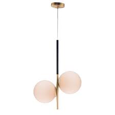 Scandinavian Mod Twin Globe Pendant Multi Light Pendant Light Satin Large Pendant Lighting