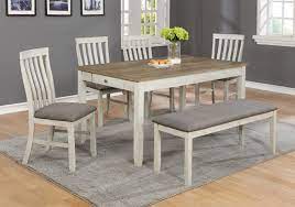 The rectangular tabletop is perfectly sized for apartment living, or for a compact breakfast nook. Nina White Rectangular Dining Room Table 6pc Set Evansville Overstock Warehouse