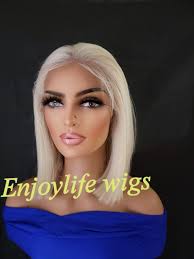 Platium blonde HD free part bob wig