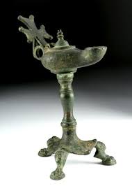Roman bronze oil lamp ancient antiquities orientalancient oriental byzantine and stand medusa art adorable 1st cent ad with goddess head 7 671 16 pic uk christie s large image lamps seljuk ic birds catawiki greek hellenistic replica bl 08 egyptian ptolemaic period c 2nd century bc starbeck com. Lot Art Late Roman Byzantine Bronze Oil Lamp With Stand