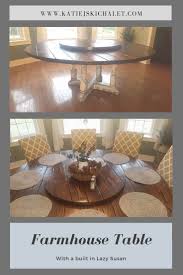 Farmhouse Table With Lazy Susan With Images Round Farmhouse Table Farmhouse Dining Table Farmhouse Table