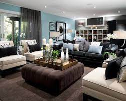 Pinterest Brown Living Room Decor Basement Living Rooms Brown And Blue Living Room