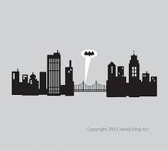 Extra Large Gotham City Decal 80 Inches Wide Superhero Room Gotham City Skyline Batman Bedroom