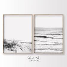 Beach entry black and white photograph by john rizzuto. 2 Black And White Beach Coastal Prints Printable Art Sea Etsy Black And White Beach Sea Wall Decor Coastal Prints