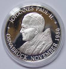 Medaille feinsilber 1980 papst johannes paul ii. Der Papst 1980 In Osnabruck Silber Medaille Briefmarken Grossheide Bissendorf