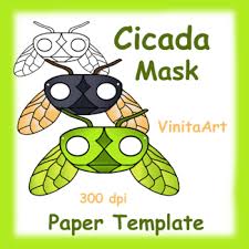 100% free insect coloring pages. Cicada Mask Paper Craft Template By Vinitaart Tpt