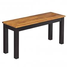 Add an intimate vibe to mealtime by replacing the chairs in your eating area with a kitchen bench, or mix and match dining chairs with dining table bench seats for eclectic charm. Thonon Black Frame With Oiled Wood Dining Table Bench 19ld374